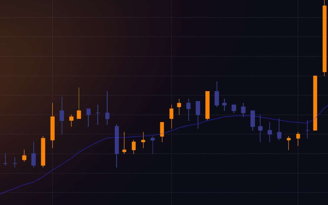 an orange and blue colored graph